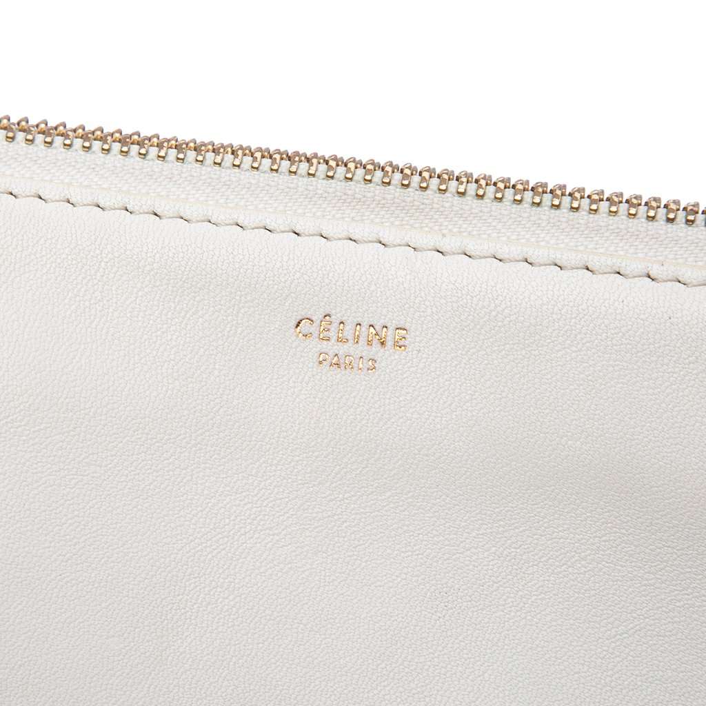 Celine Small Lambskin Trio Crossbody White Leather Very good condition - Box View