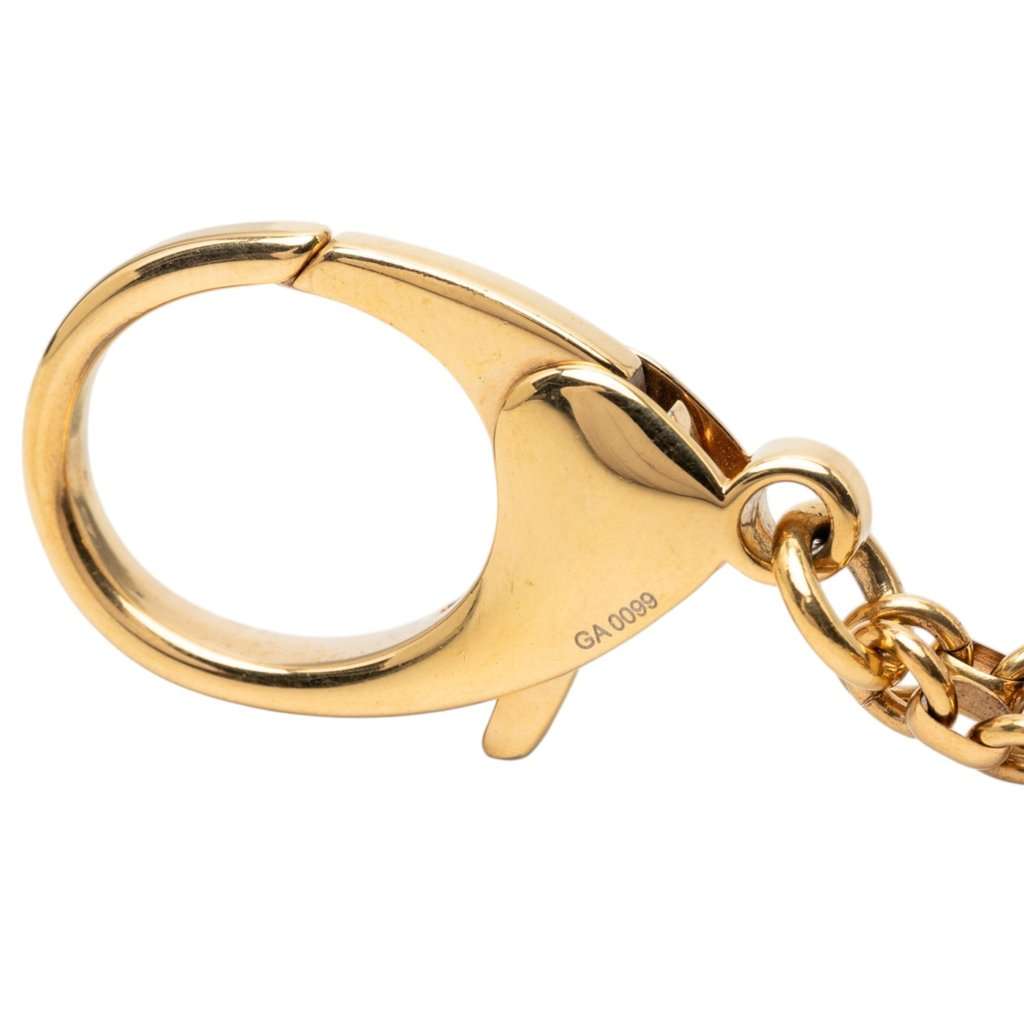 Louis Vuitton Gold Plated and Resin Glam Flower Bag Charm and Key Holder Gold Metal Very good - Model View