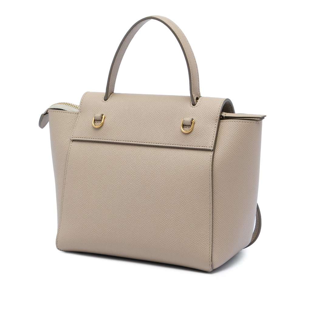 Celine Nano Grained Calfskin Belt Bag Beige Leather Very good - Back View