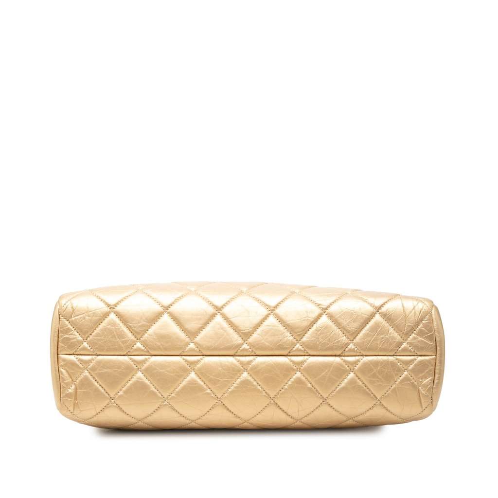 Chanel Medium Aged Calfskin Just Mademoiselle Bowling Bag Gold Leather Very good - Inside View