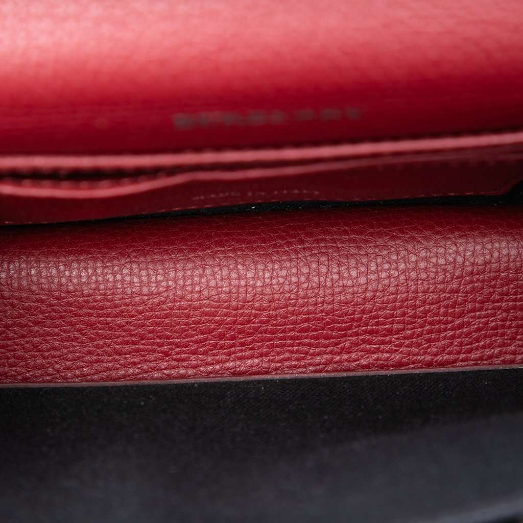 Burberry Small Leather and House Check Canvas Derby Macken Crossbody Red Leather Very good condition - Model View