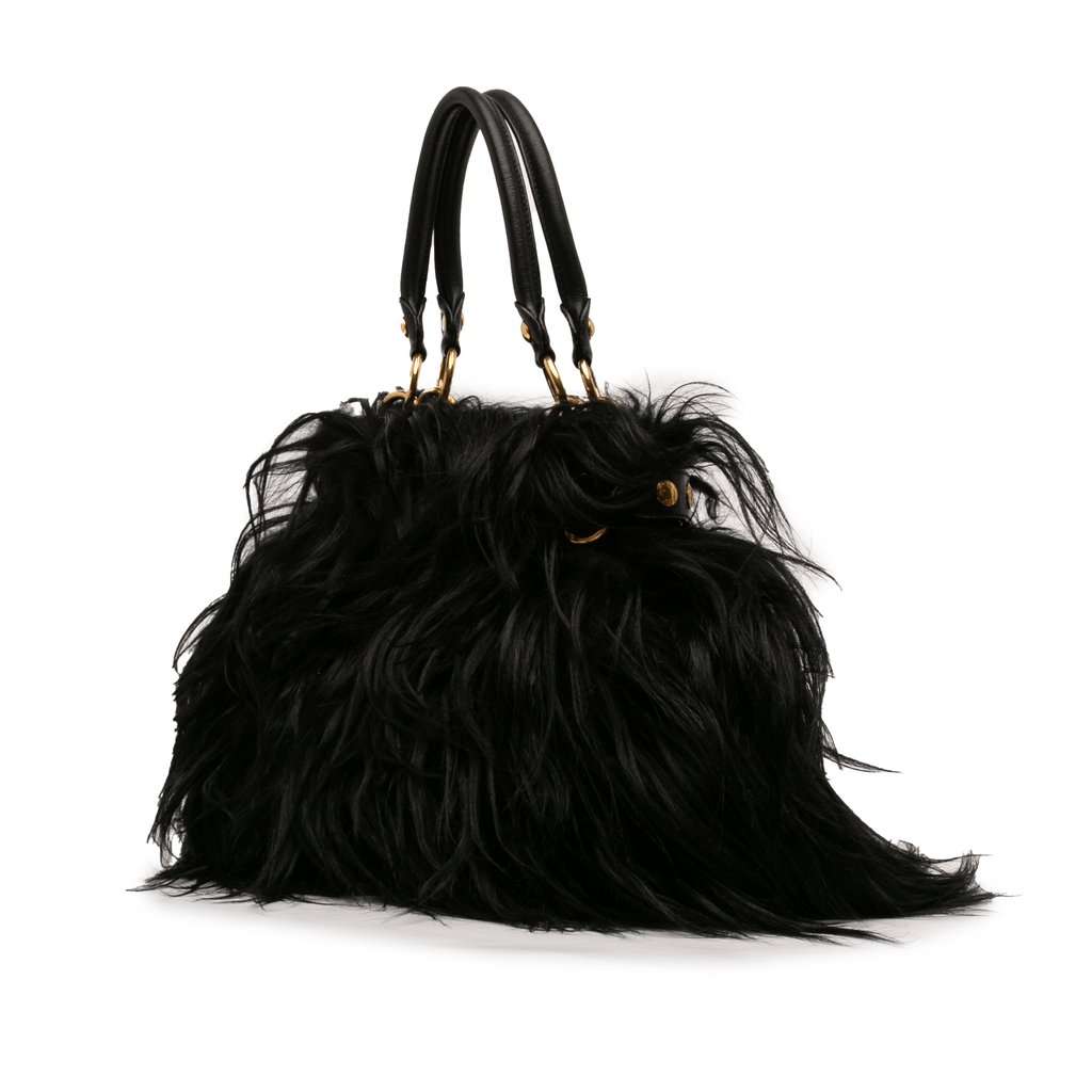 Miu Miu Fur Handbag Black Very good condition - Back View