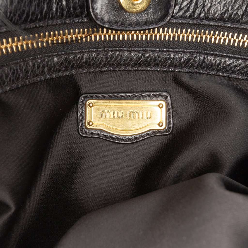 Miu Miu Fur Handbag Black Very good condition - Box View