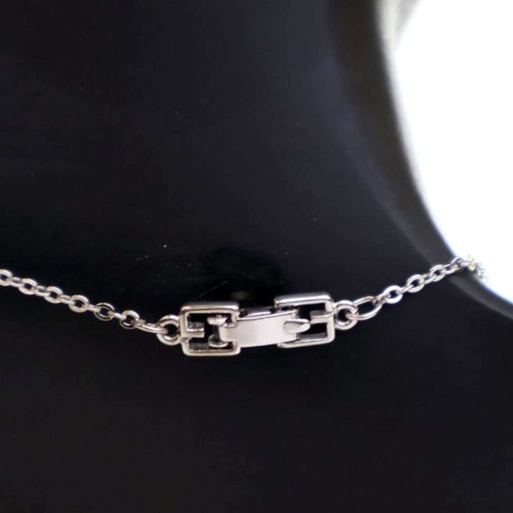 Givenchy Silver Plated G Logo Rhinestone Pendant Necklace Silver Metal Very good condition - Inside View