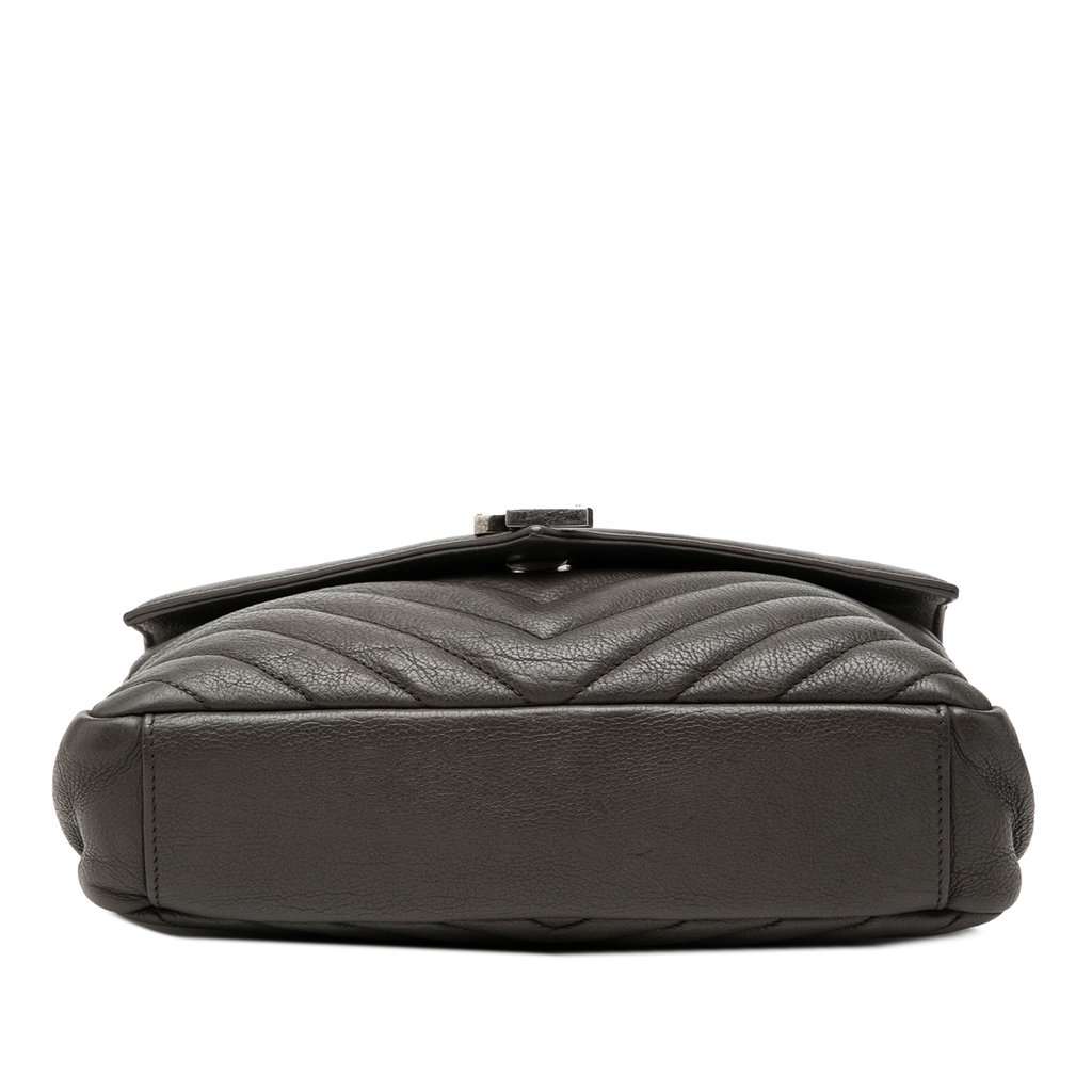 Saint Laurent Medium Chevron Sheepskin Monogram College Satchel MultiColor Leather Very good condition - Inside View