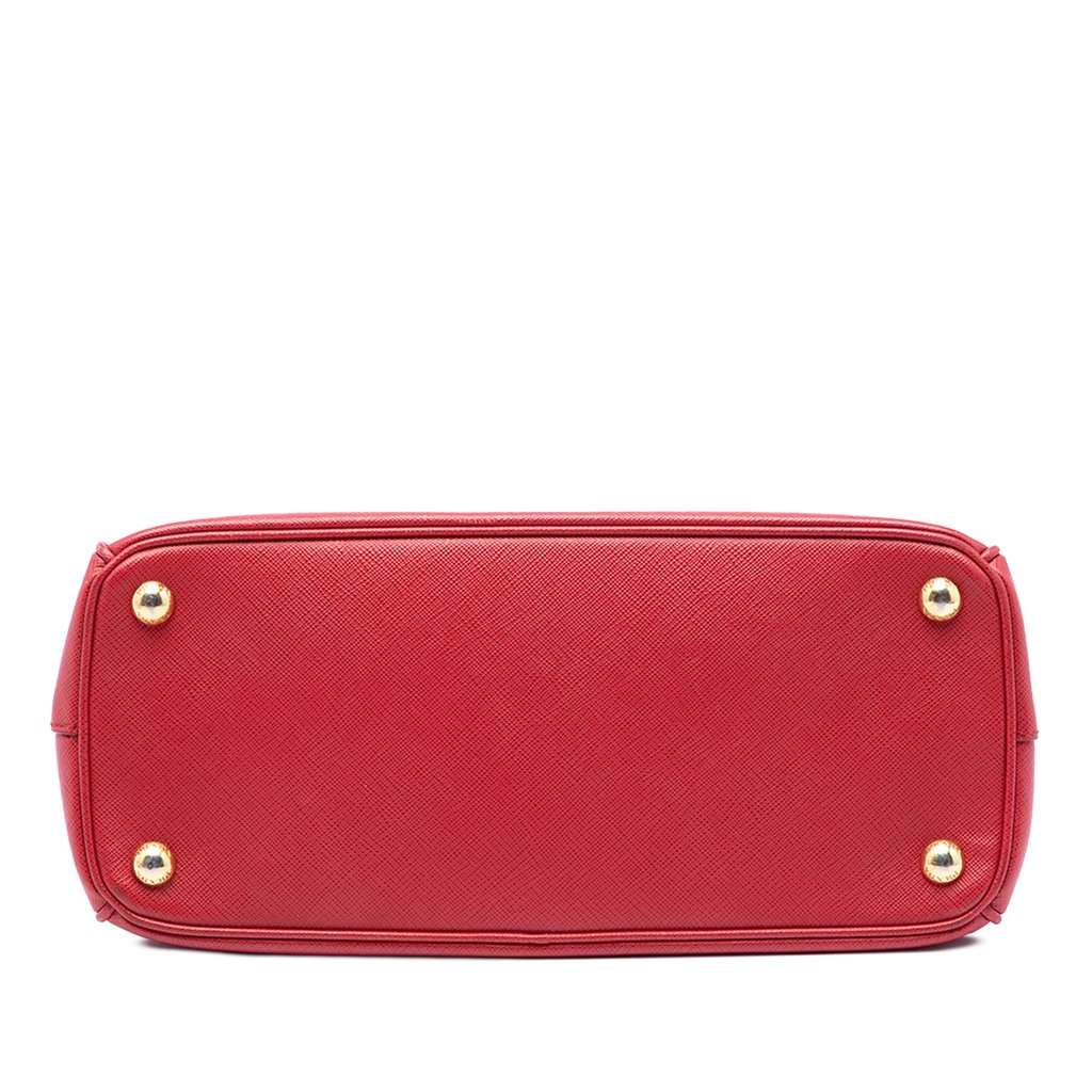 Prada Medium Saffiano Galleria Double Zip Satchel Red Leather Very good condition - Inside View