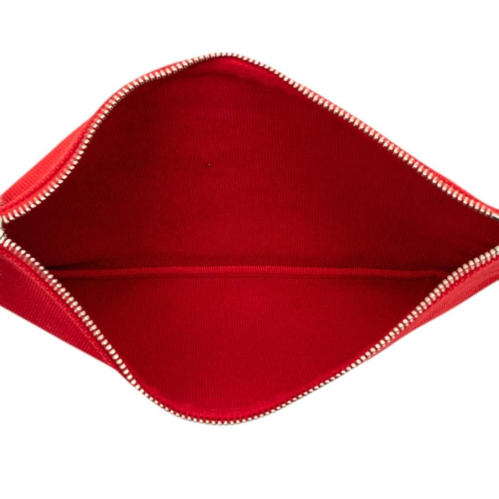 Prada Canvas Canapa Logo Wristlet Pouch Red Very good condition - Model View