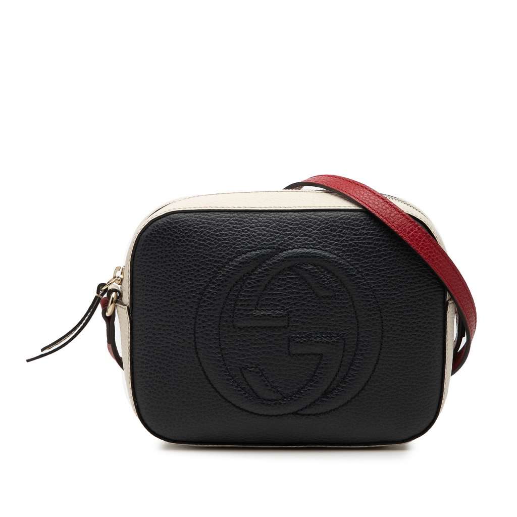 Gucci Small Tricolor Leather Soho Disco Crossbody Black Leather Very good condition - Front View