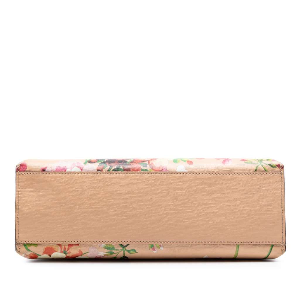 Gucci Small Calfskin Blooms Bamboo Daily Satchel Pink Leather Very good condition - Inside View