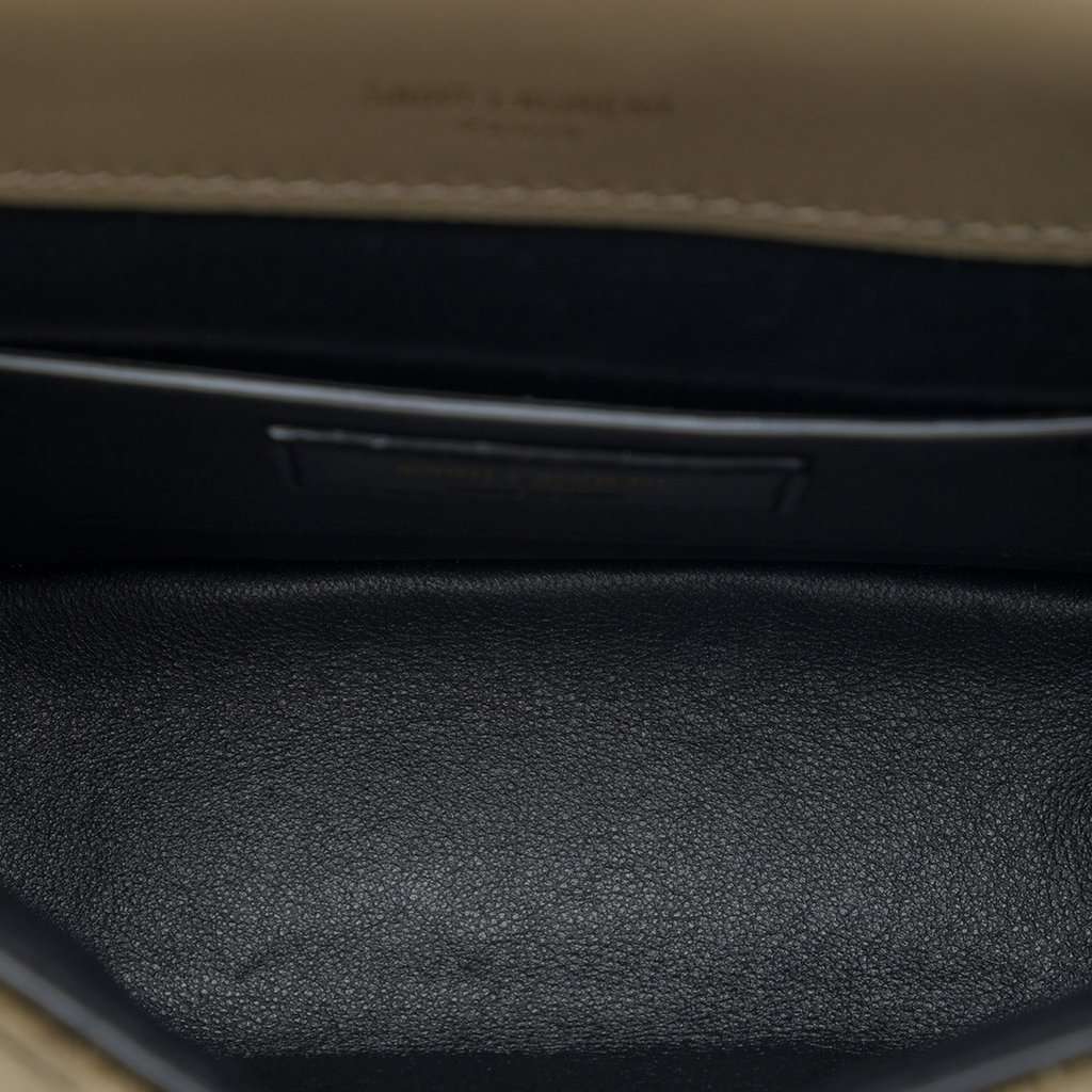 Saint Laurent Small Velvet Monogram Vicky Chain Bag Brown Very good - Model View