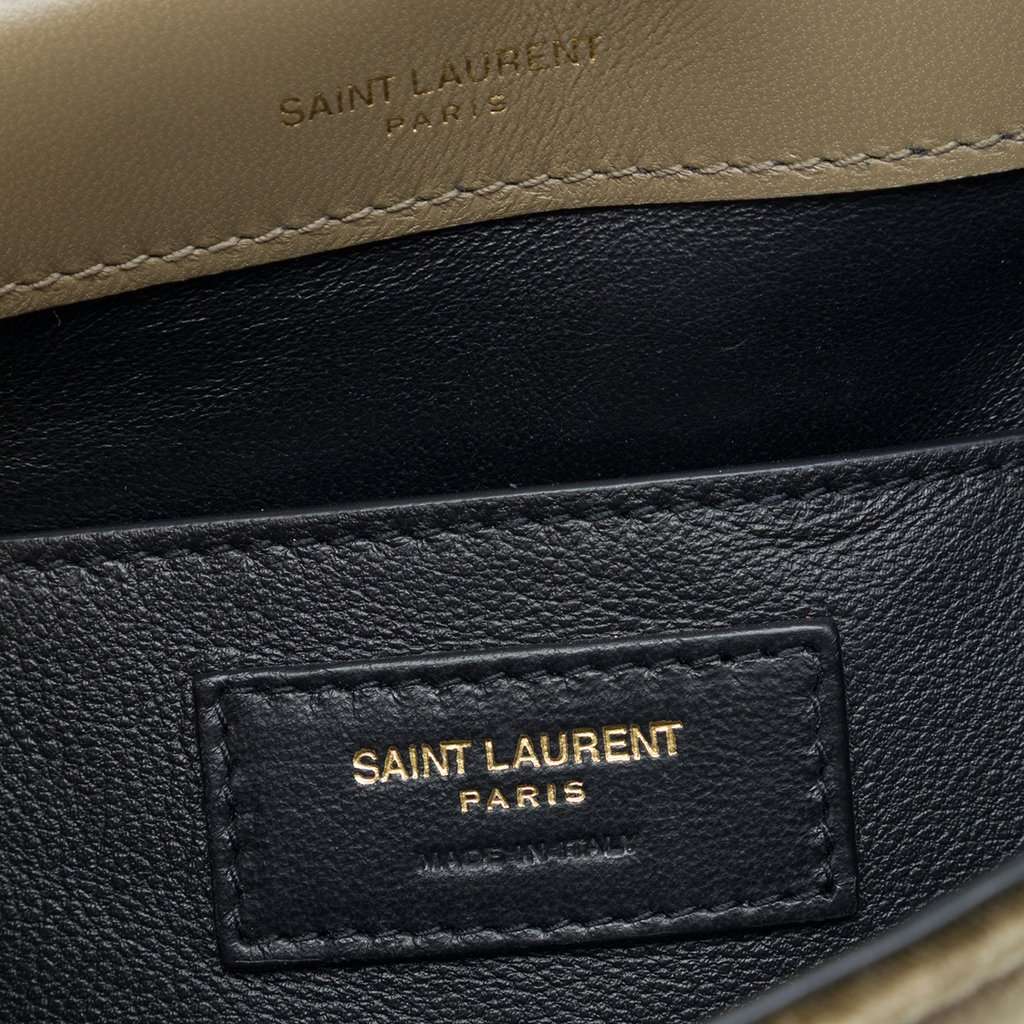 Saint Laurent Small Velvet Monogram Vicky Chain Bag Brown Very good - Box View