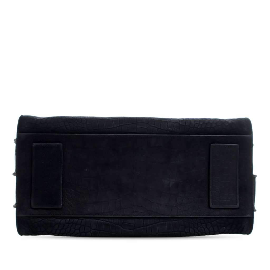 Saint Laurent Small Croc Embossed Suede Sac De Jour Satchel Black Leather Very good condition - Inside View