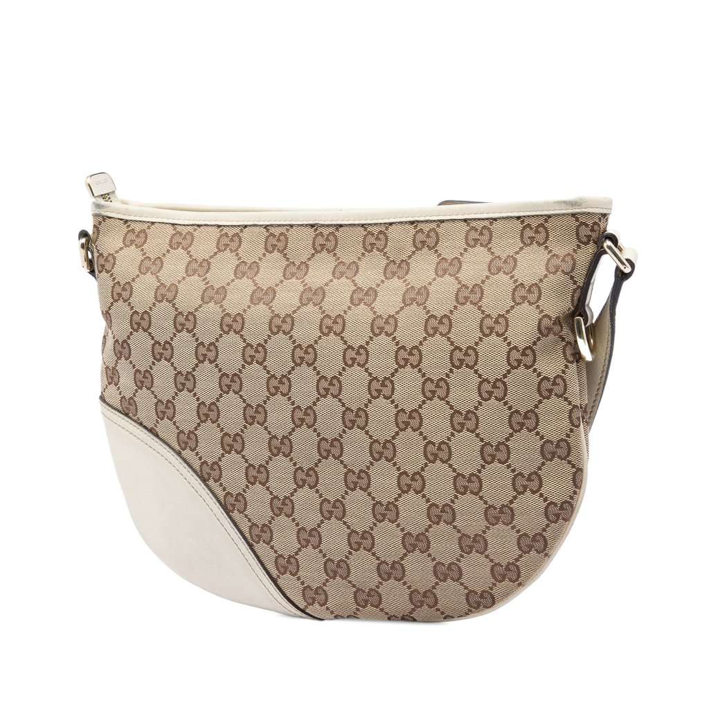 Gucci Medium GG Canvas New Britt Half Moon Crossbody Beige Very good condition - Back View