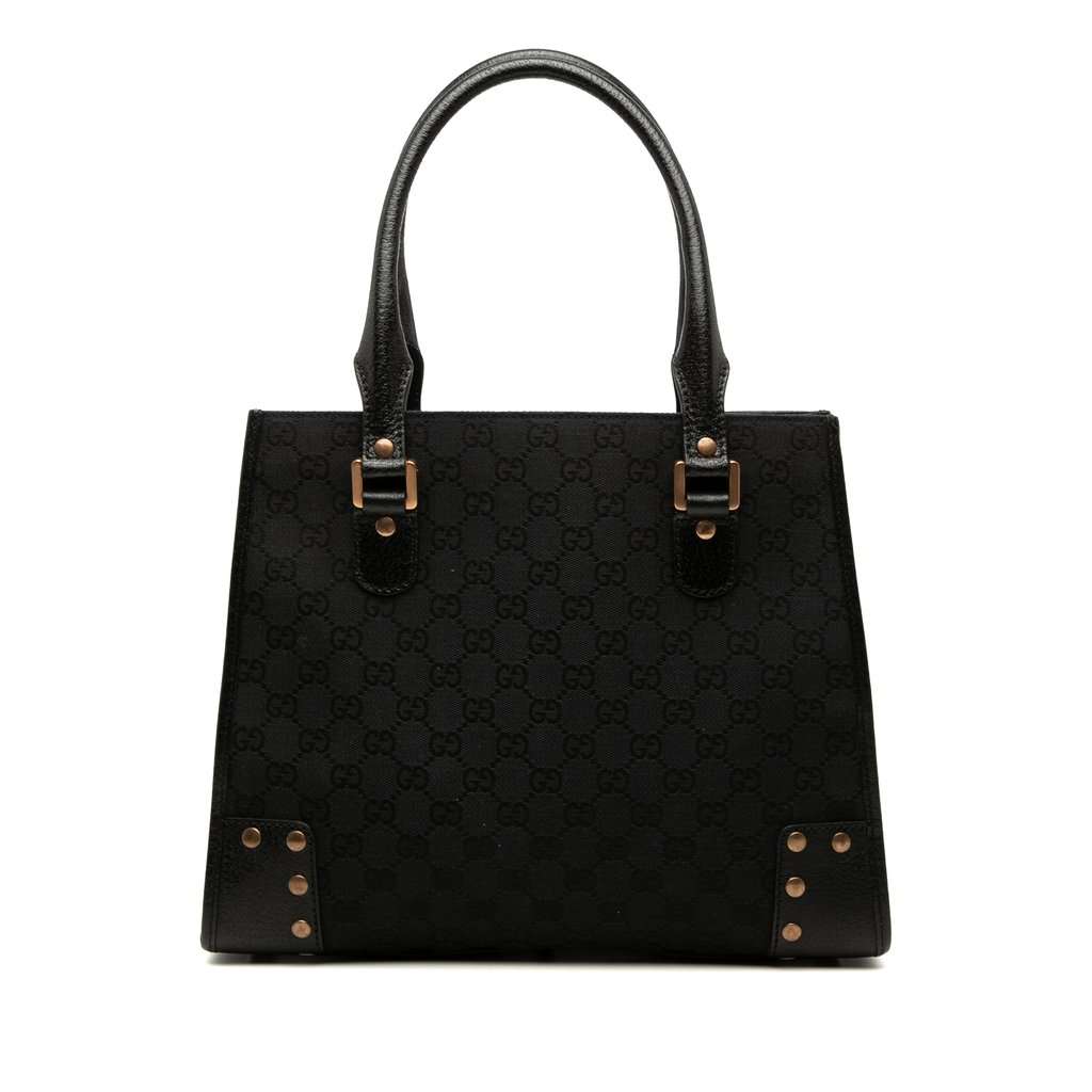 Gucci GG Canvas Nailhead Tote Black Very good condition - Front View