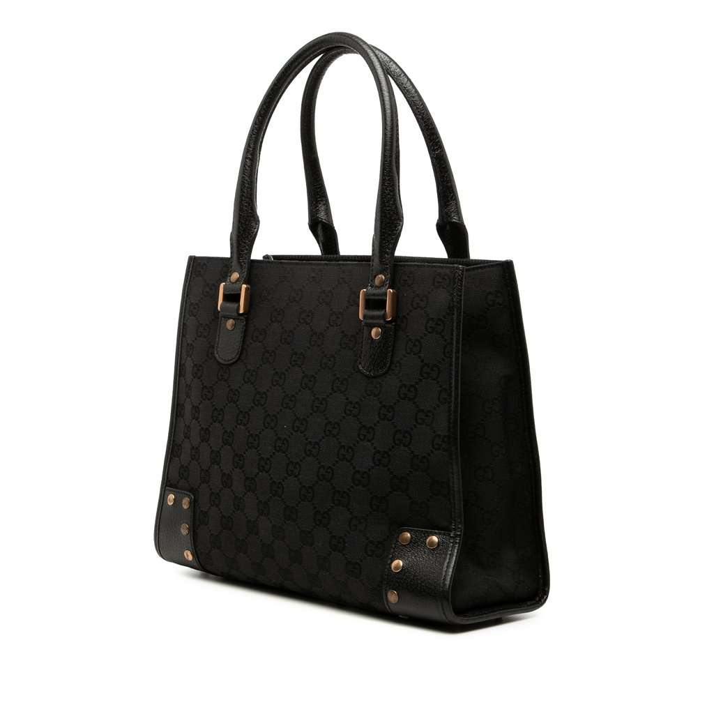 Gucci GG Canvas Nailhead Tote Black Very good condition - Back View