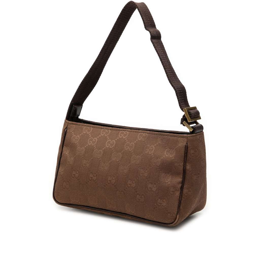 Gucci GG Canvas Handbag Brown Very good - Back View