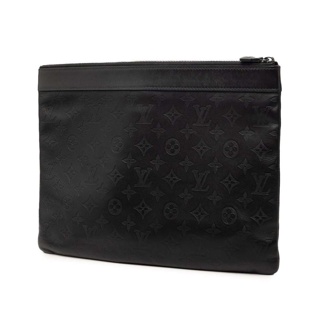 Louis Vuitton Monogram Shadow Discovery Pochette Black Leather Very good condition - Back View