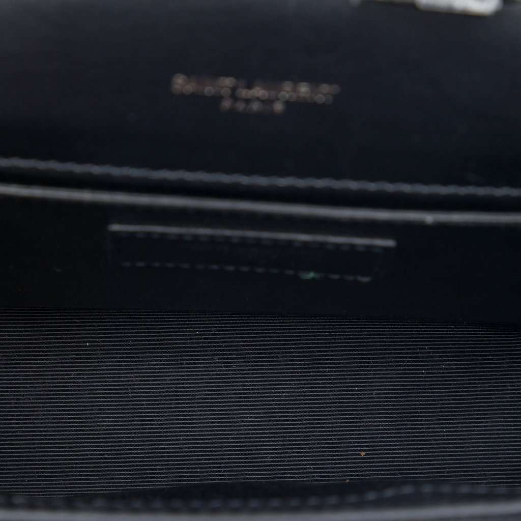 Saint Laurent Small Canvas Metallic Tiger Print Monogram Kate Crossbody Black Very good - Model View