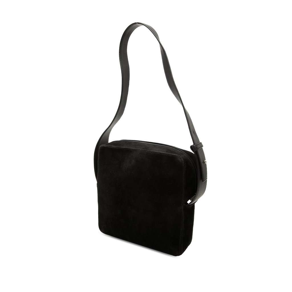 LOEWE Suede Anagram Shoulder Bag Black Leather Very good condition - Back View