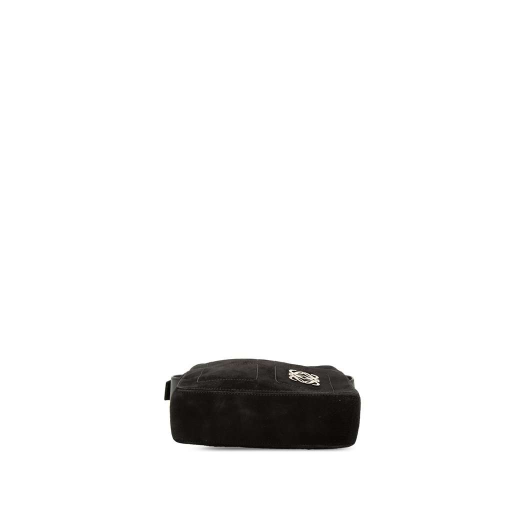 LOEWE Suede Anagram Shoulder Bag Black Leather Very good condition - Inside View