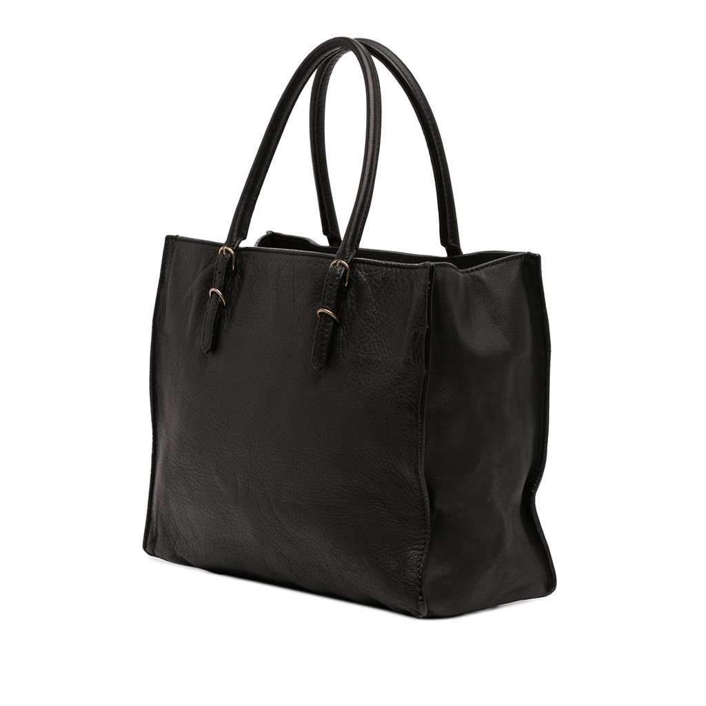 Balenciaga Calfskin Papier A6 Tote Black Leather Very good - Back View