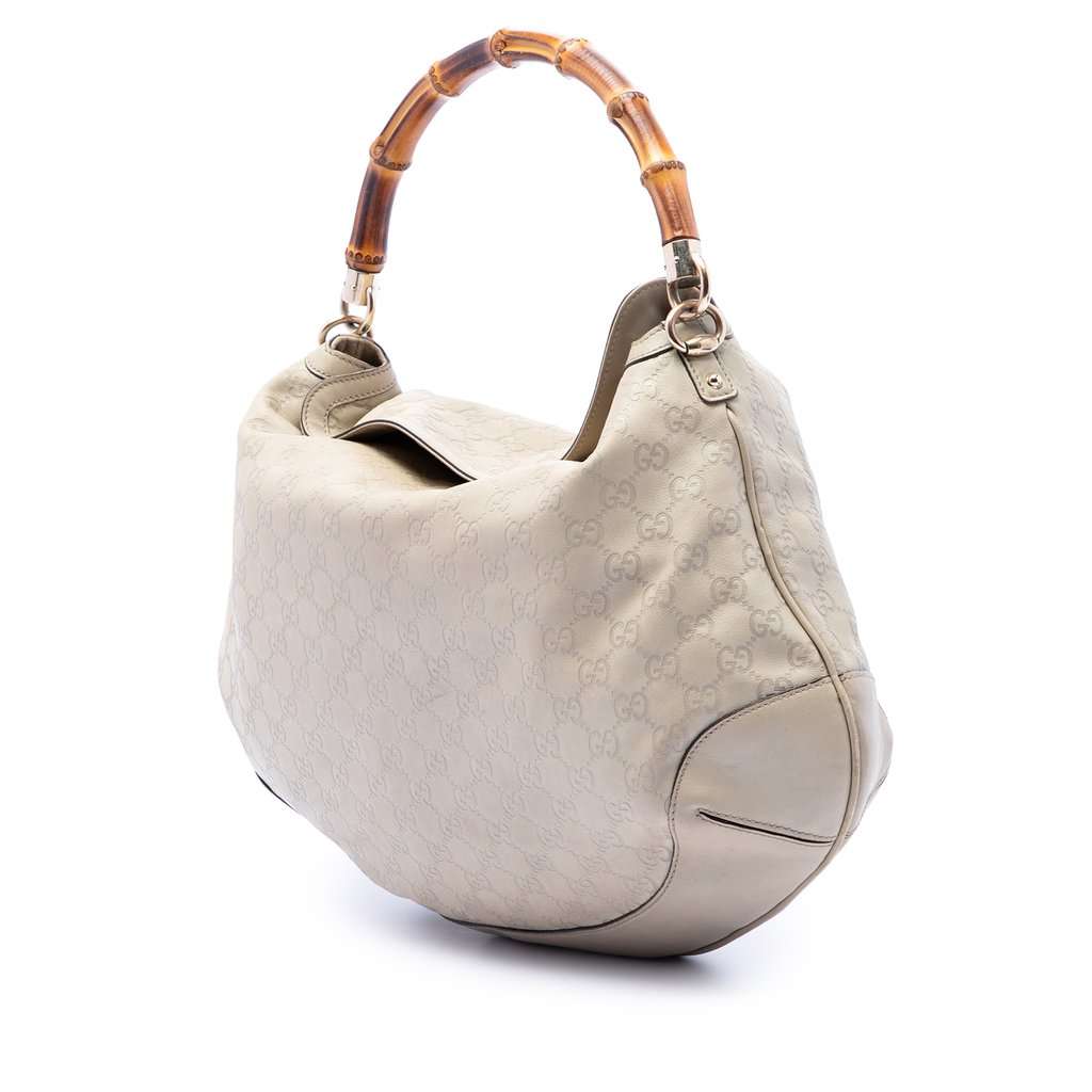 Gucci Guccissima Peggy Bamboo Satchel Brown Leather Very good condition - Back View