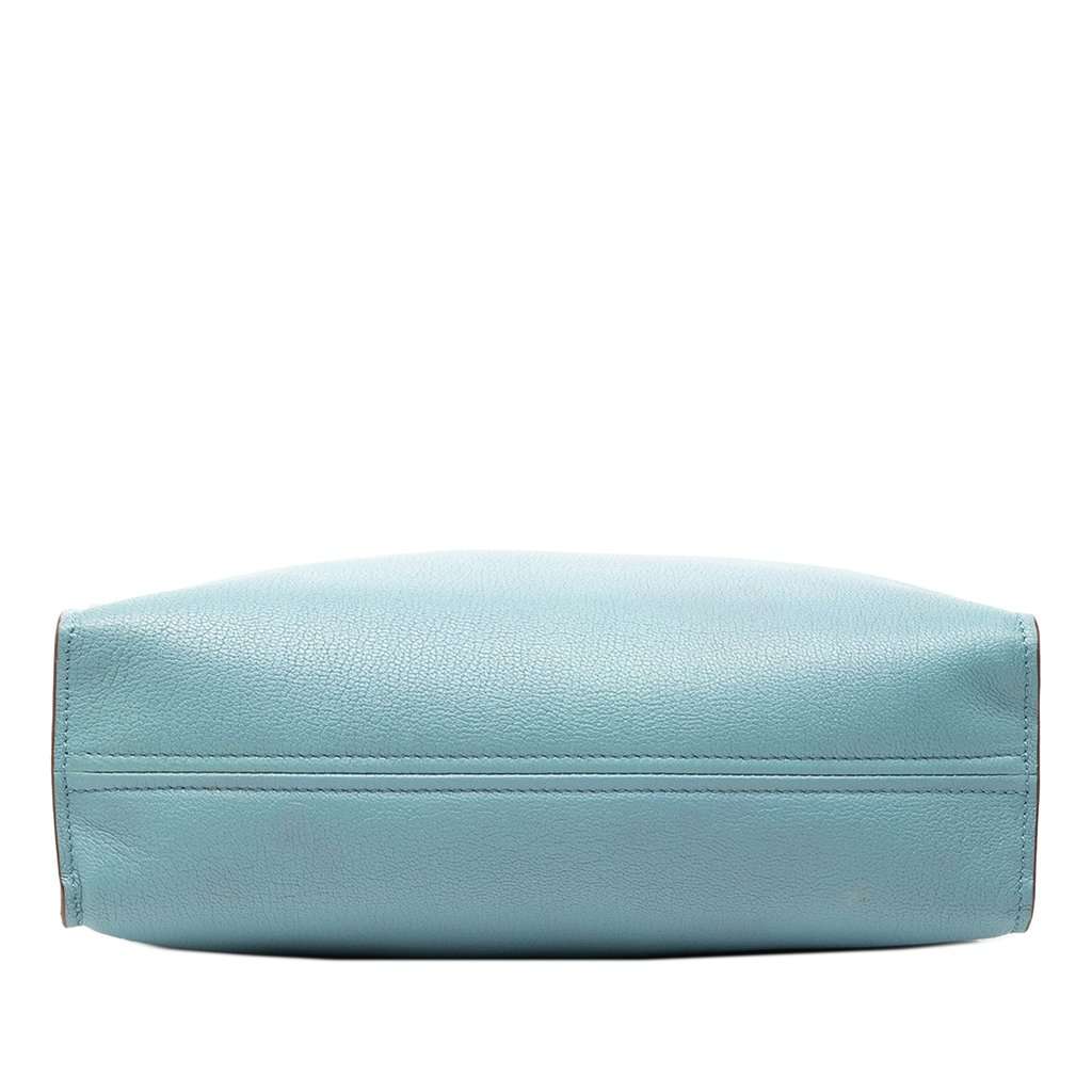 Miu Miu Goatskin Madras Embossed Logo Satchel Blue Leather Very good - Inside View