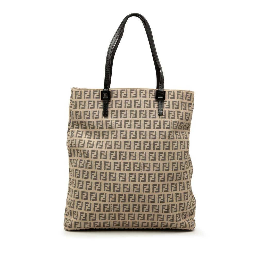 Fendi Zucchino Canvas Tote Beige Very good - Front View