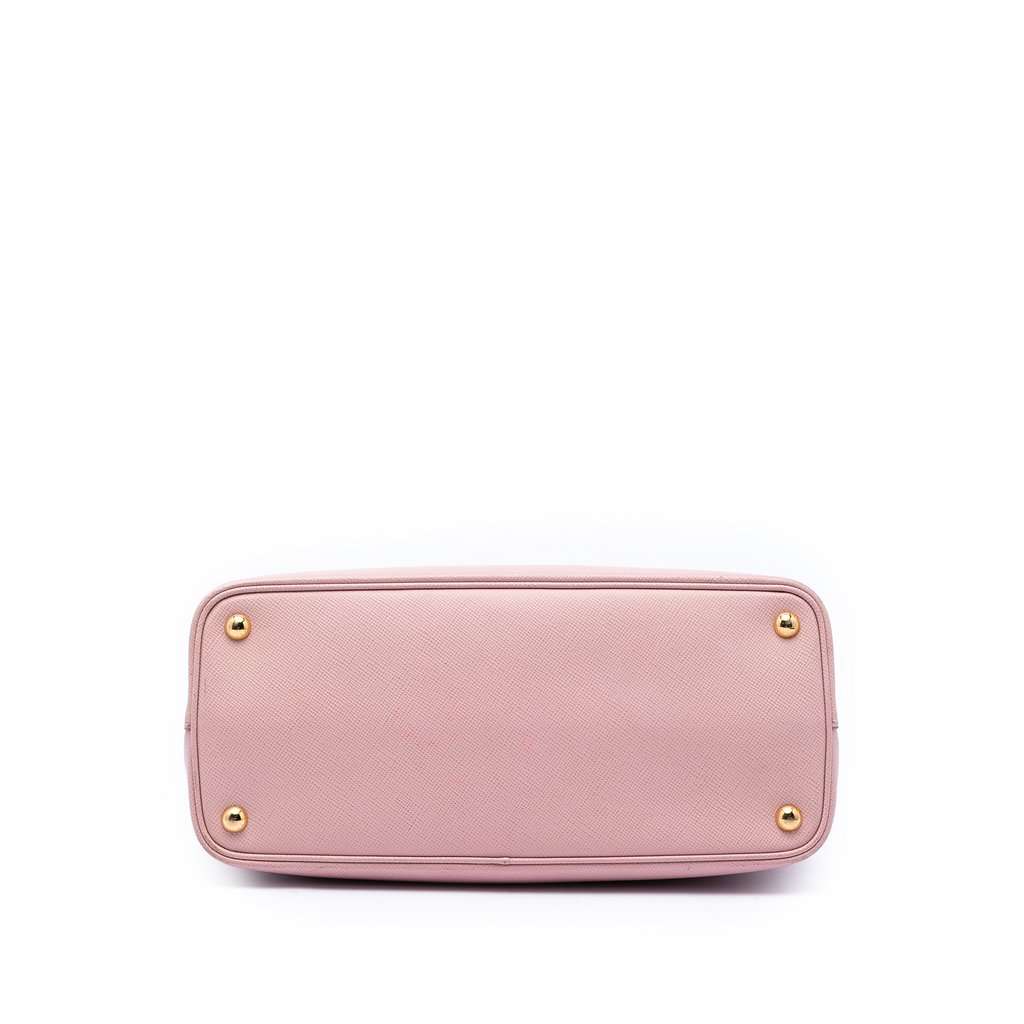 Prada Medium Bicolor Saffiano Cuir Double Satchel Pink Leather Very good condition - Inside View