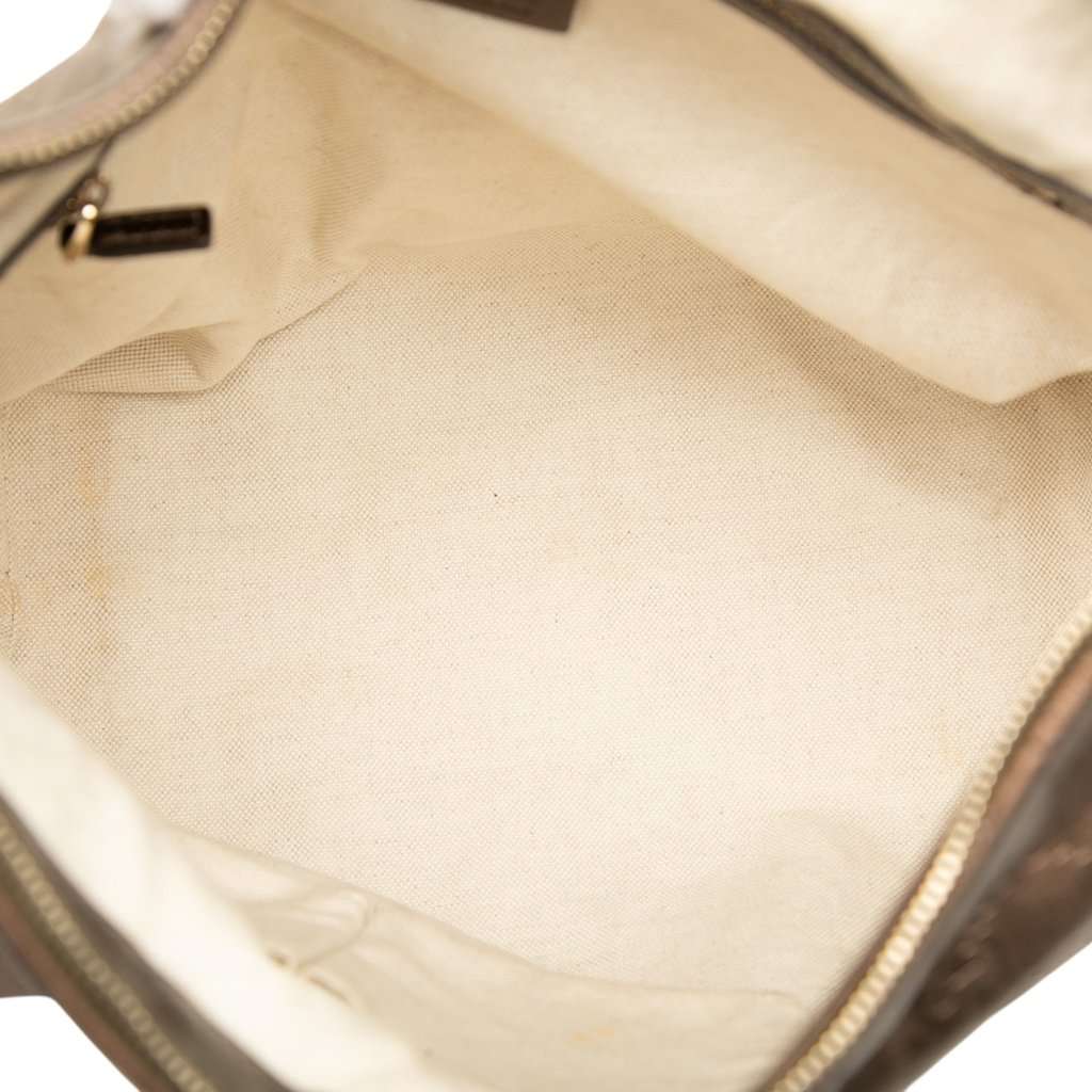 Gucci Metallic Guccissima Heart Bit Shoulder Bag Brown Leather Very good - Model View
