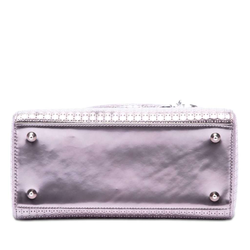 Dior Medium Metallic Patent Microcannage Lady Dior Purple Leather Very good condition - Inside View