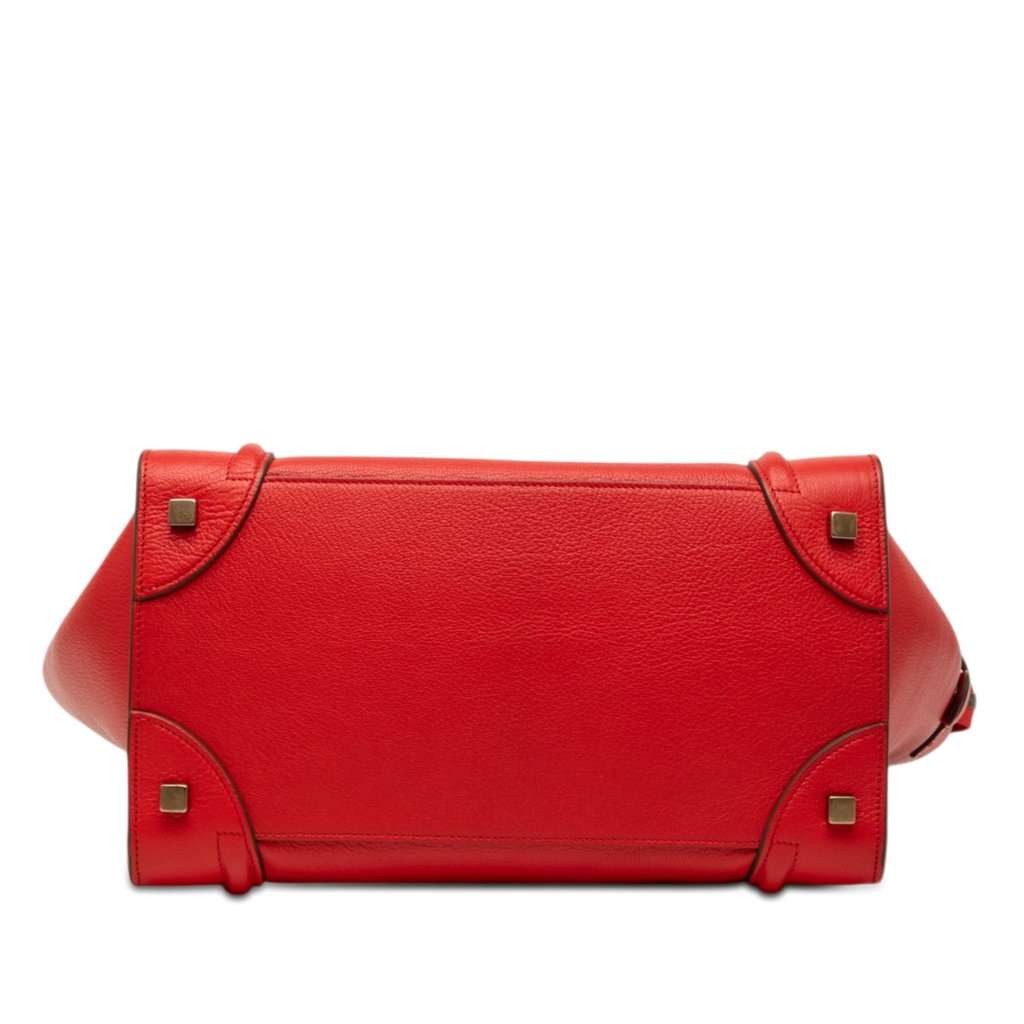 Celine Mini Bicolor Leather Luggage Tote Red Leather Very good - Inside View