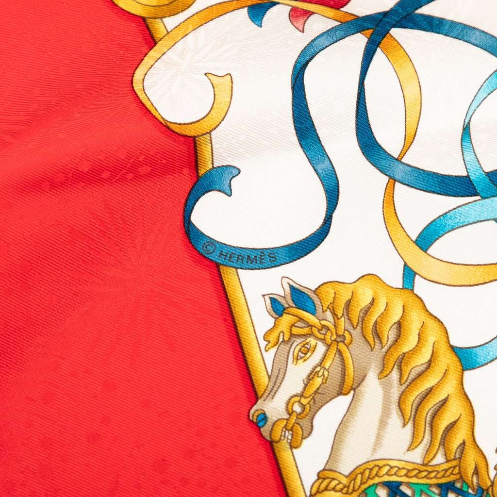 Hermès Luna Park Silk Scarf 90 White Never worn - Box View