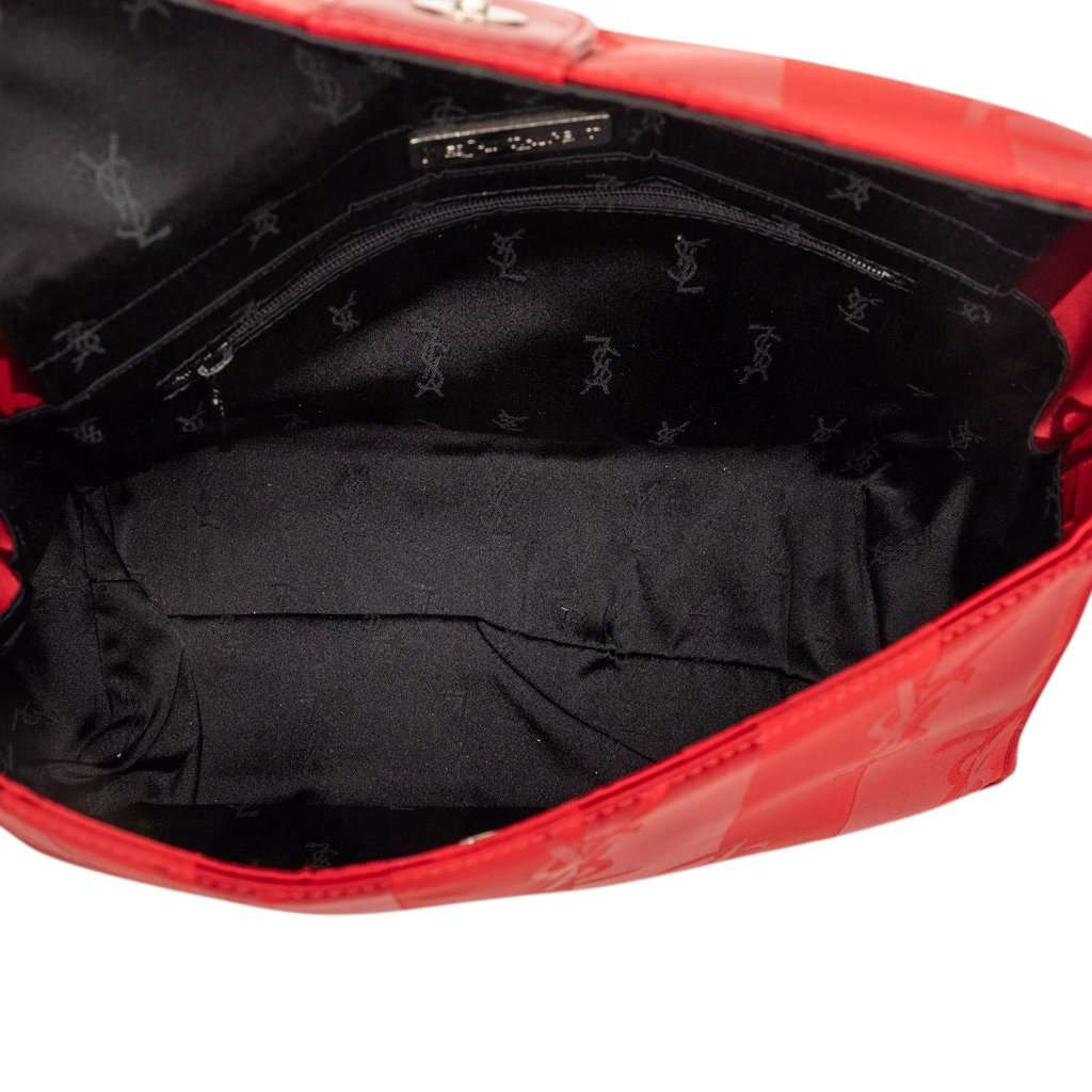 Saint Laurent Nylon Monogram Logo Shoulder Bag Red Very good condition - Model View