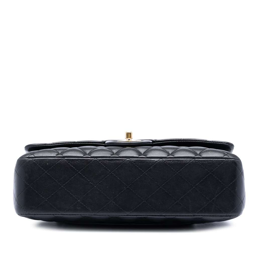 Chanel Medium Classic Lambskin Double Flap Black Leather Very good - Inside View