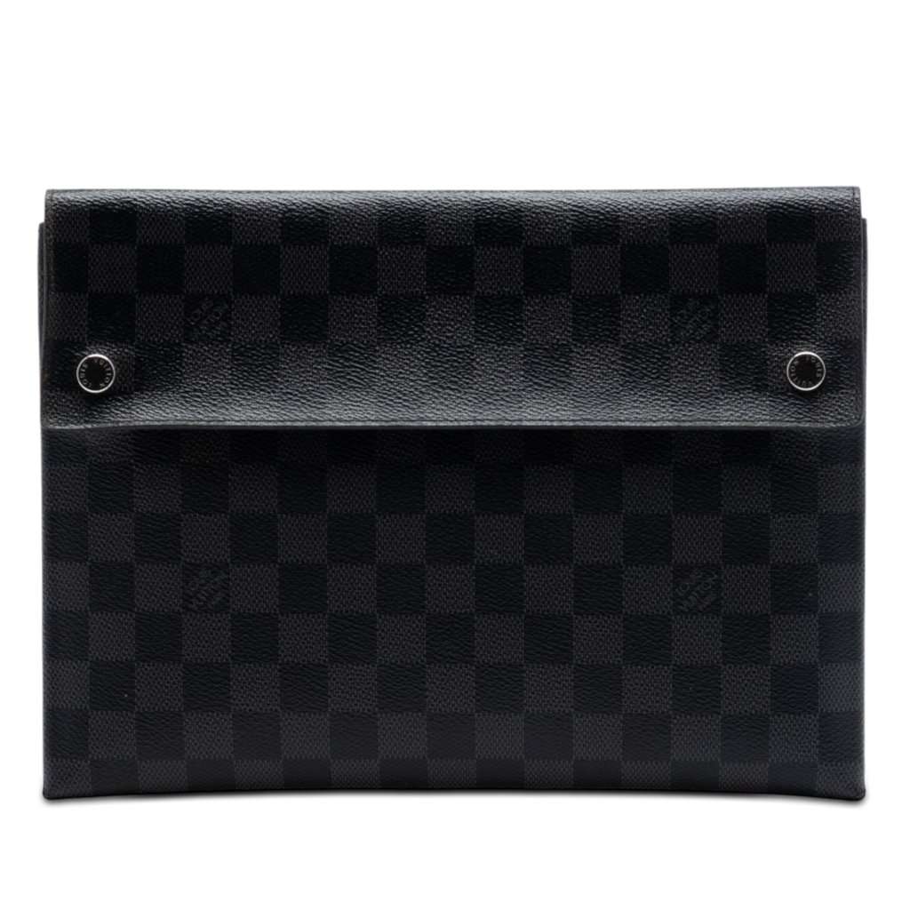 Louis Vuitton Damier Graphite Alpha Triple Pochette Black Very good condition - Front View