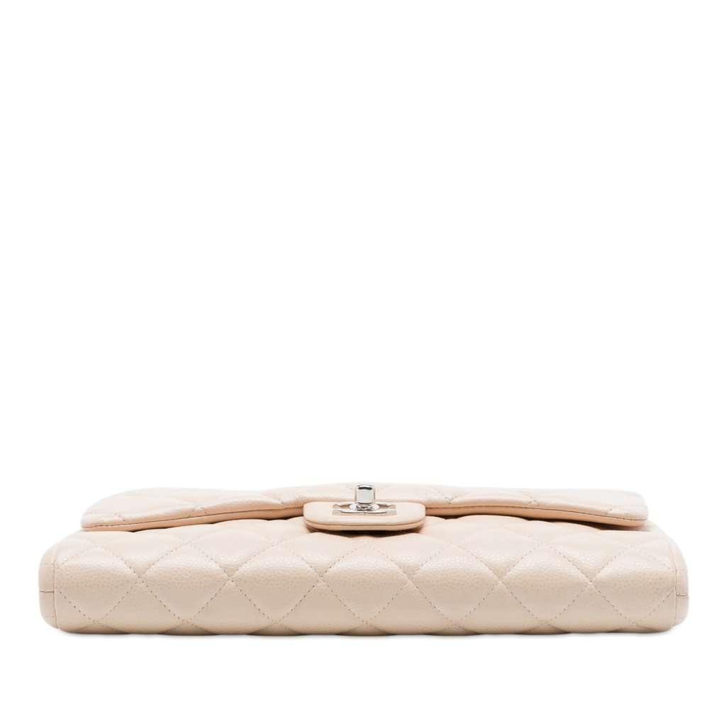 Chanel Quilted Caviar Flap Clutch with Chain Brown Leather Very good - Inside View