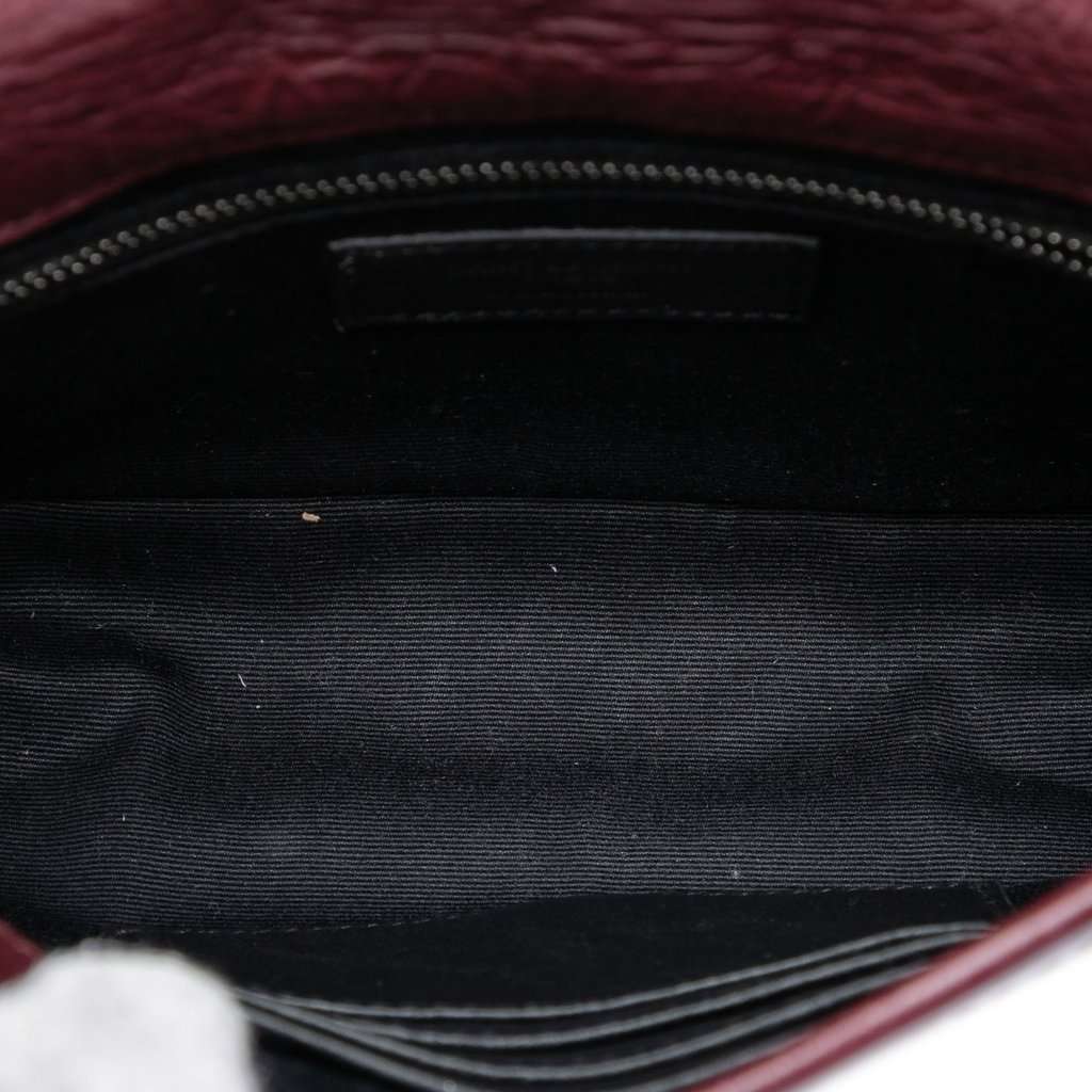 Saint Laurent Crinkled Calfskin Niki Wallet on Chain Red Leather Very good - Model View