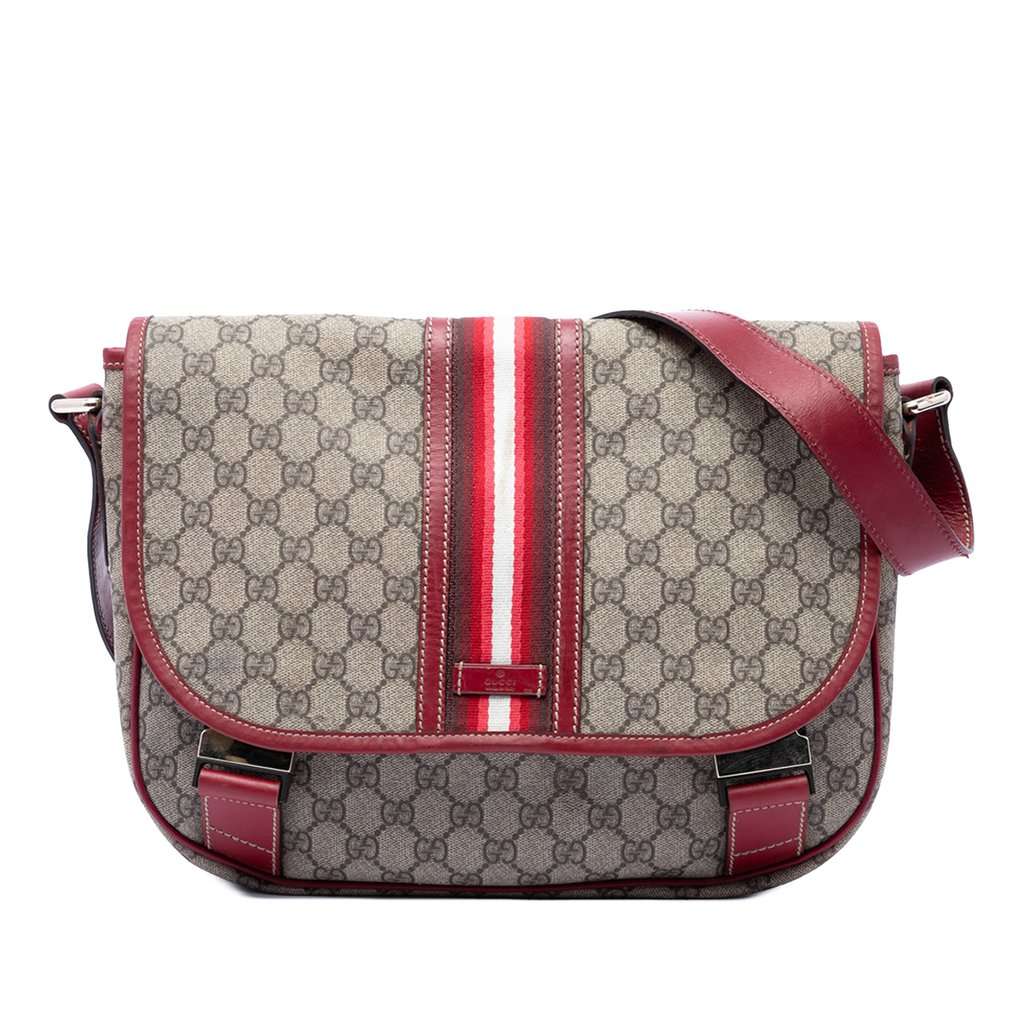 Gucci GG Supreme Web Crossbody Beige Very good - Front View