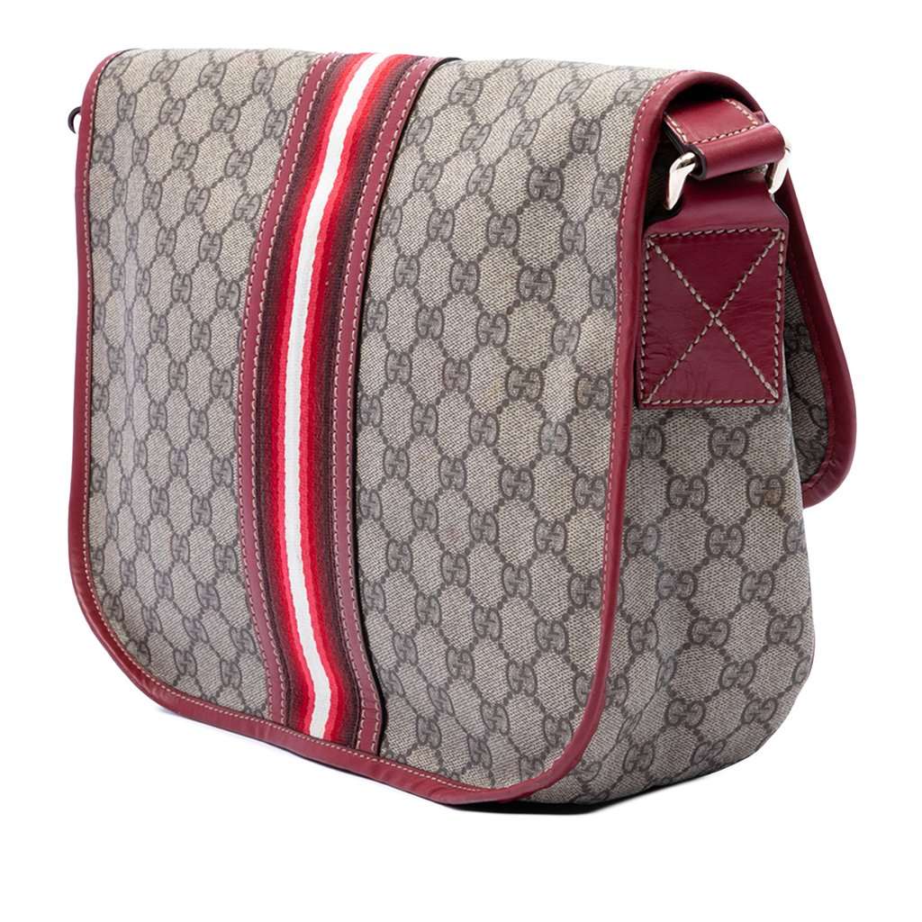 Gucci GG Supreme Web Crossbody Beige Very good - Back View