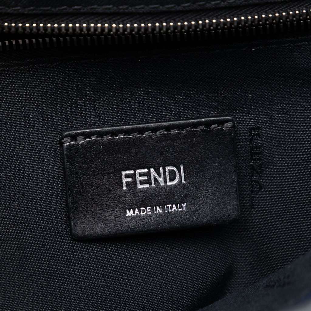 Fendi Large Zucca Embossed Leather Convertible Belt Baguette Blue Leather Very good condition - Box View