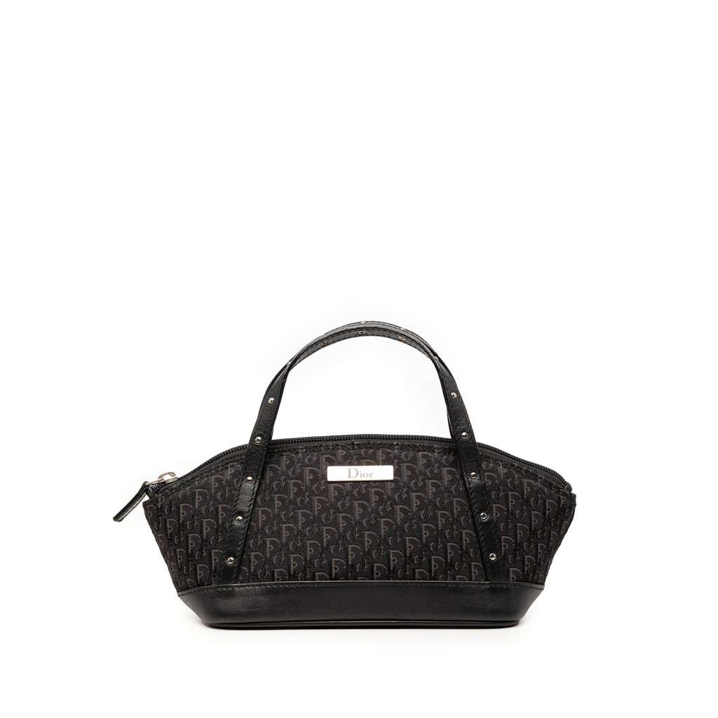 Dior Mini Diorissimo Trotter Canvas Street Chic Handbag Black Very good - Front View