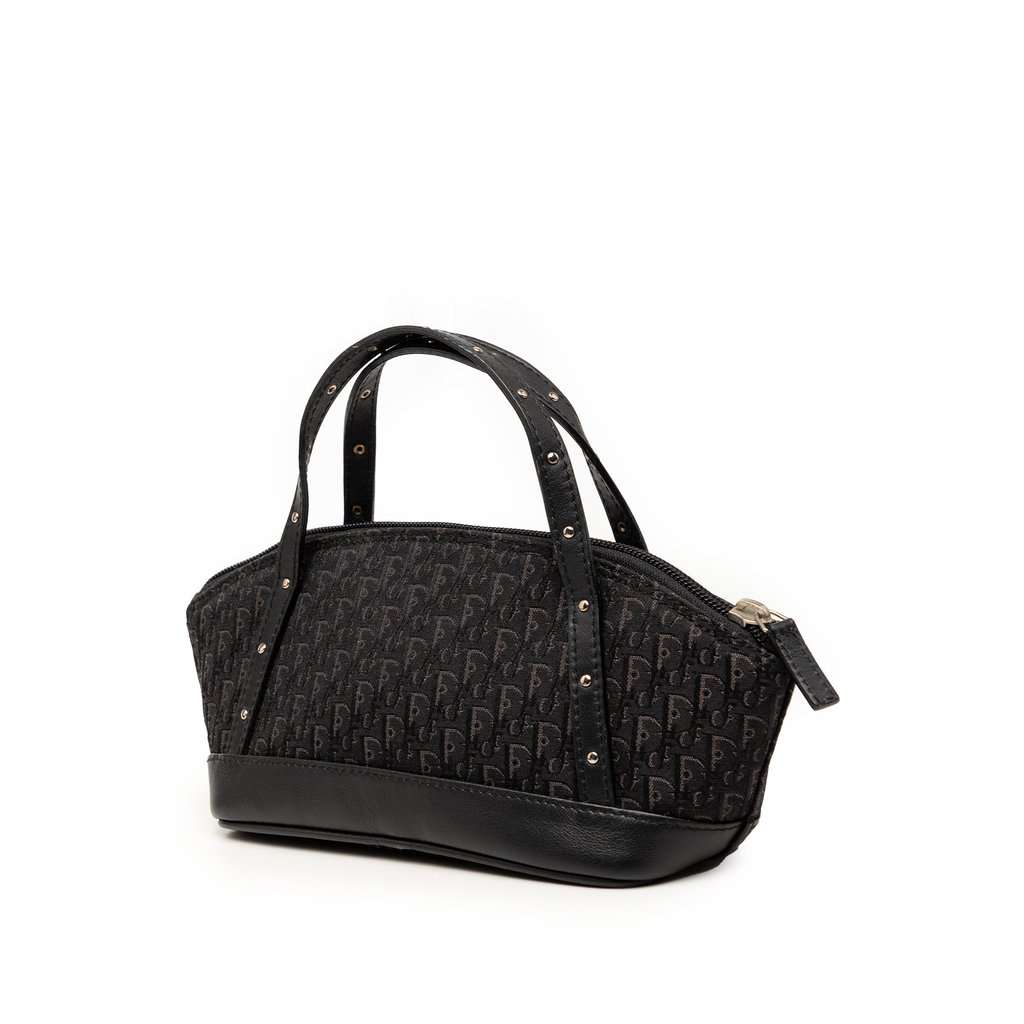 Dior Mini Diorissimo Trotter Canvas Street Chic Handbag Black Very good - Back View