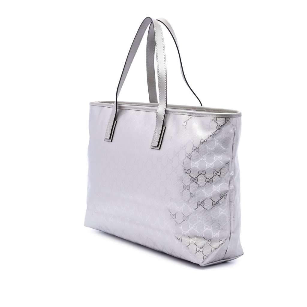 Gucci Large GG Imprime Tote Silver Very good - Back View