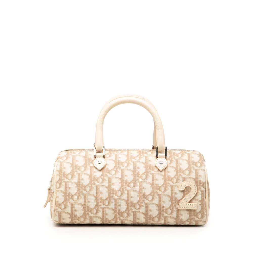 Dior Oblique Canvas Trotter Boston Bag Brown Very good condition - Front View