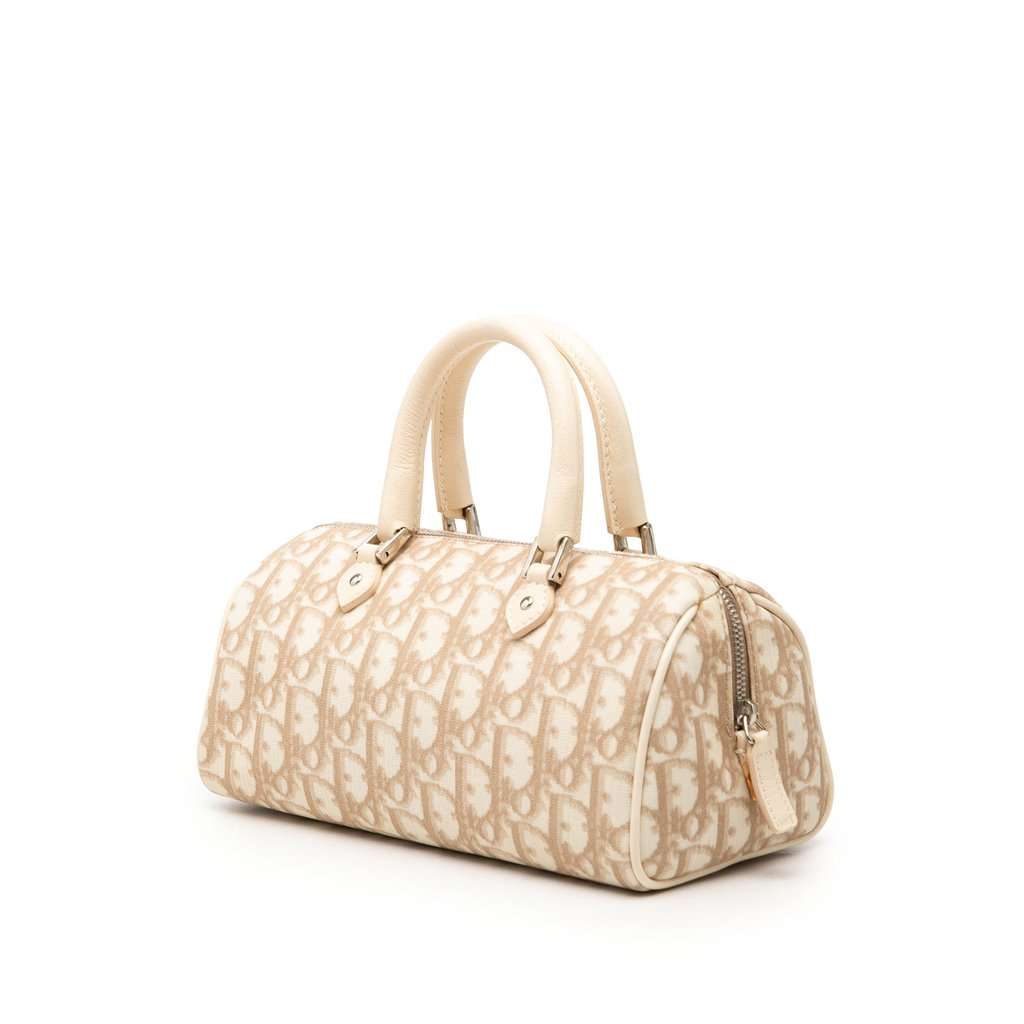 Dior Oblique Canvas Trotter Boston Bag Brown Very good condition - Back View