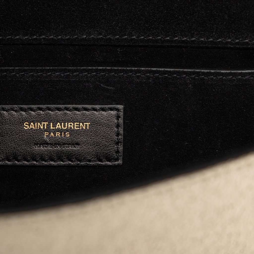 Saint Laurent Metallic Calfskin Cassandre Clutch Gold Leather Very good condition - Box View
