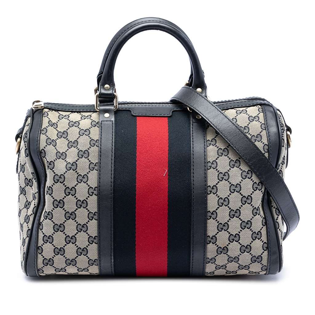 Gucci Medium GG Canvas Web Joy Boston Bag Beige Very good - Front View