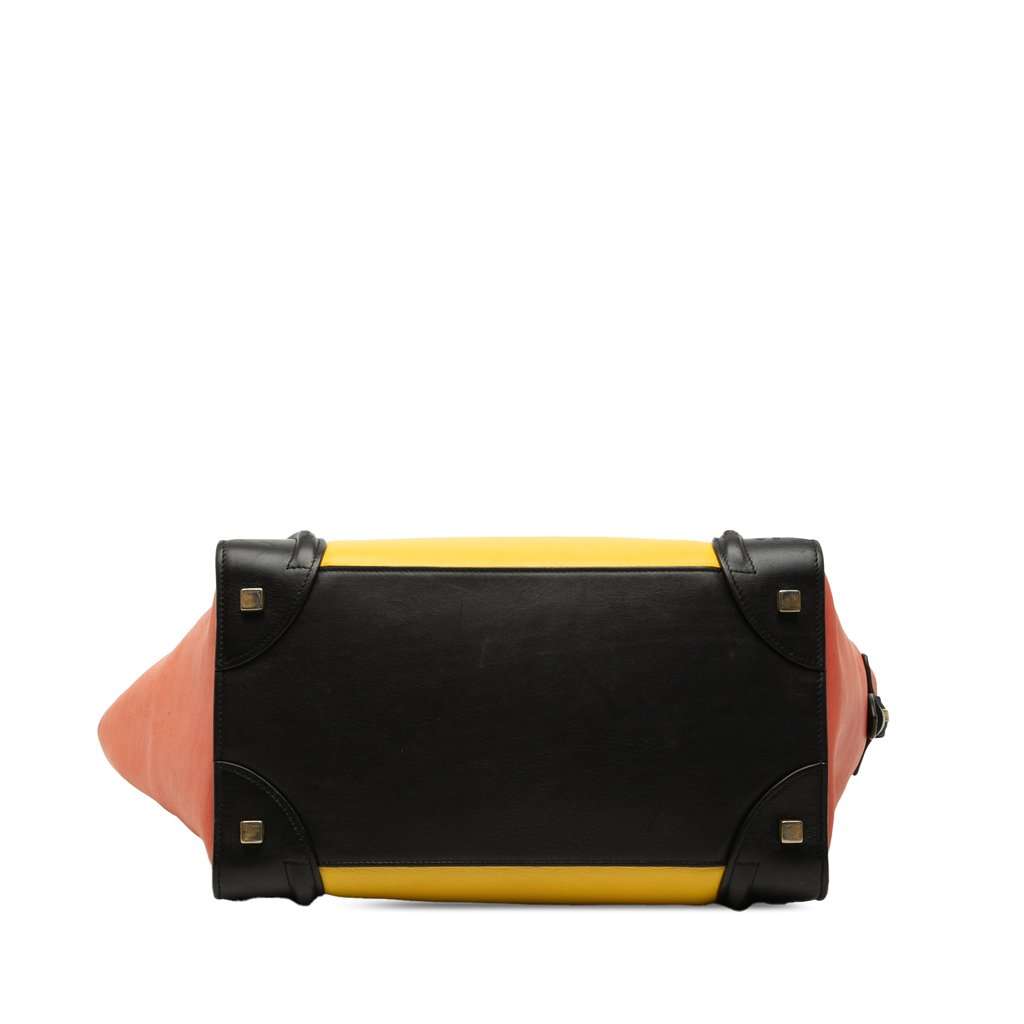 Celine Mini Multicolor Calfskin Luggage Tote Yellow Leather Very good condition - Inside View