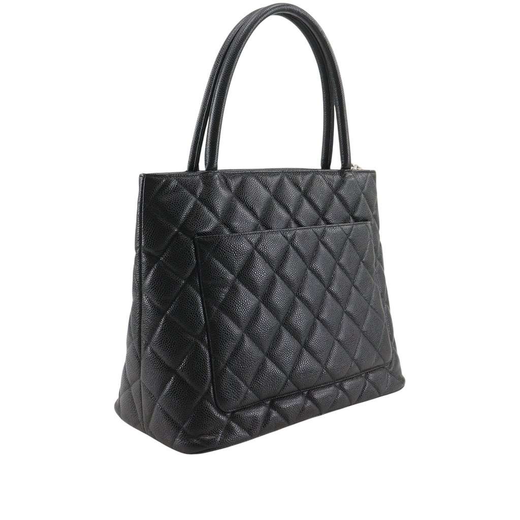 Chanel Caviar Medallion Tote Black Leather Very good condition - Back View